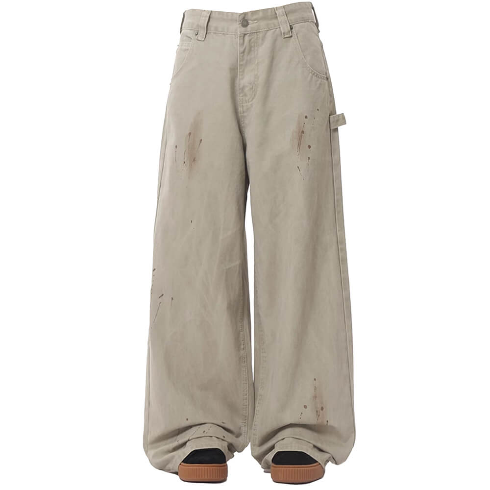 Handprint Wide-Leg Jeans