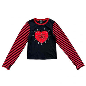 Heartbreaker Striped Sleeve Top