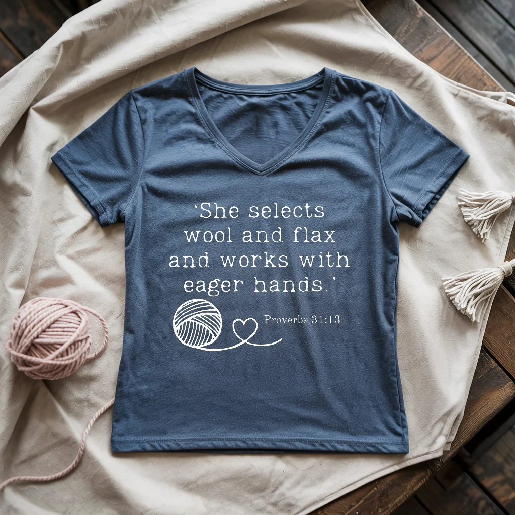 Crochet In Bible Lady V-neck