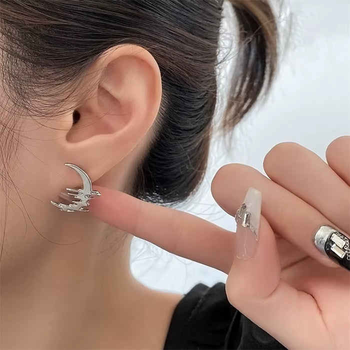 Moon Asymmetric Earrings