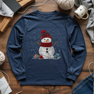 Yarn Snowman Long Sleeve T-shirt