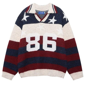 Oversized College Number Sweater