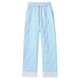 Pastel Checkered Puffer Pants