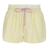 Pastel Yellow & Pink Pinstripe Shorts