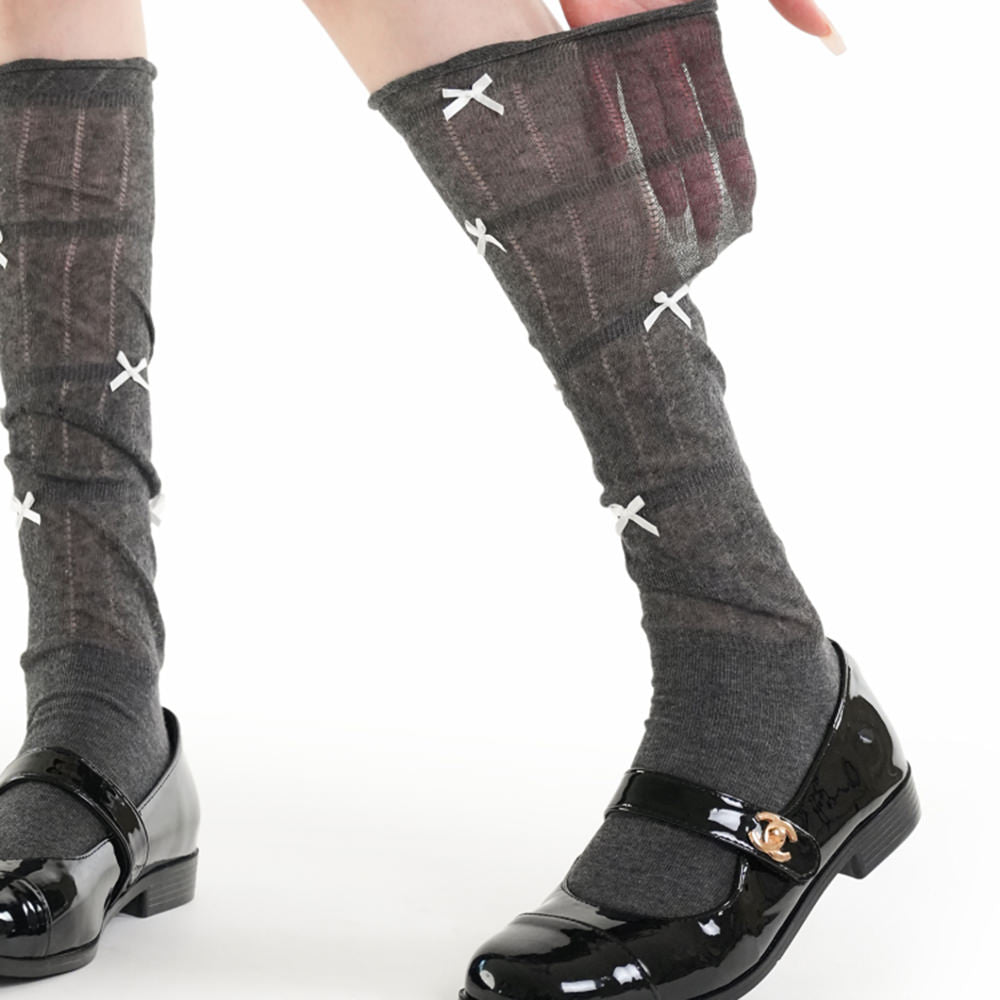 Preppy Knee High Socks with Bows