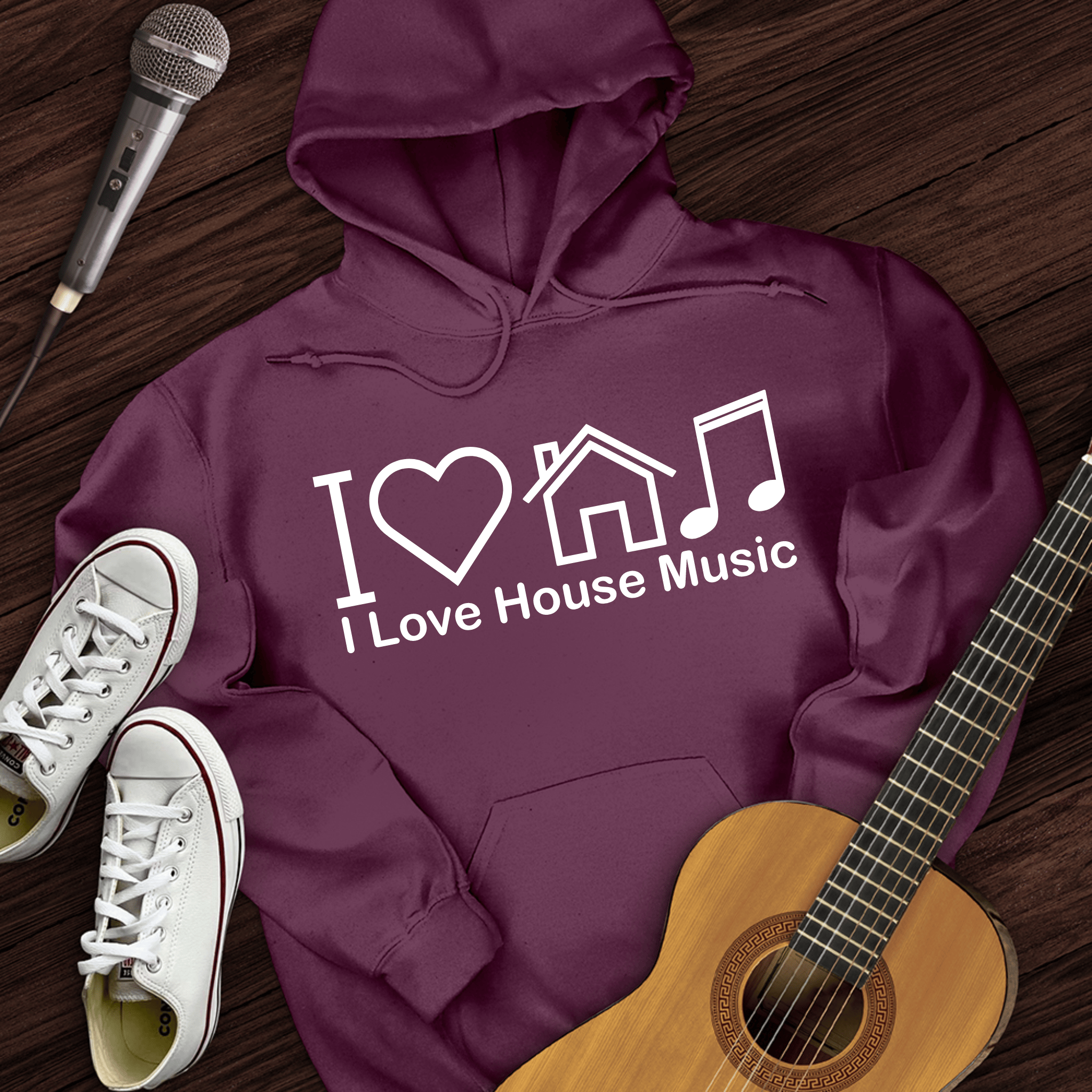 I Love House Music Hoodie