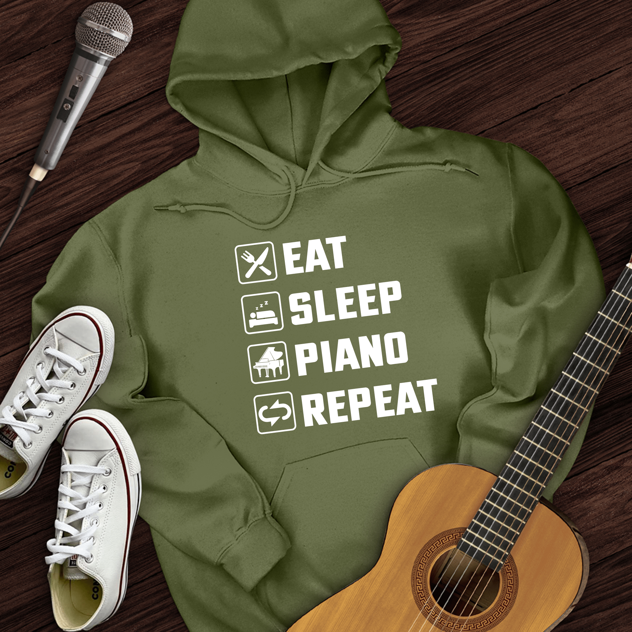 Eat, Sleep, Piano, Repeat Hoodie