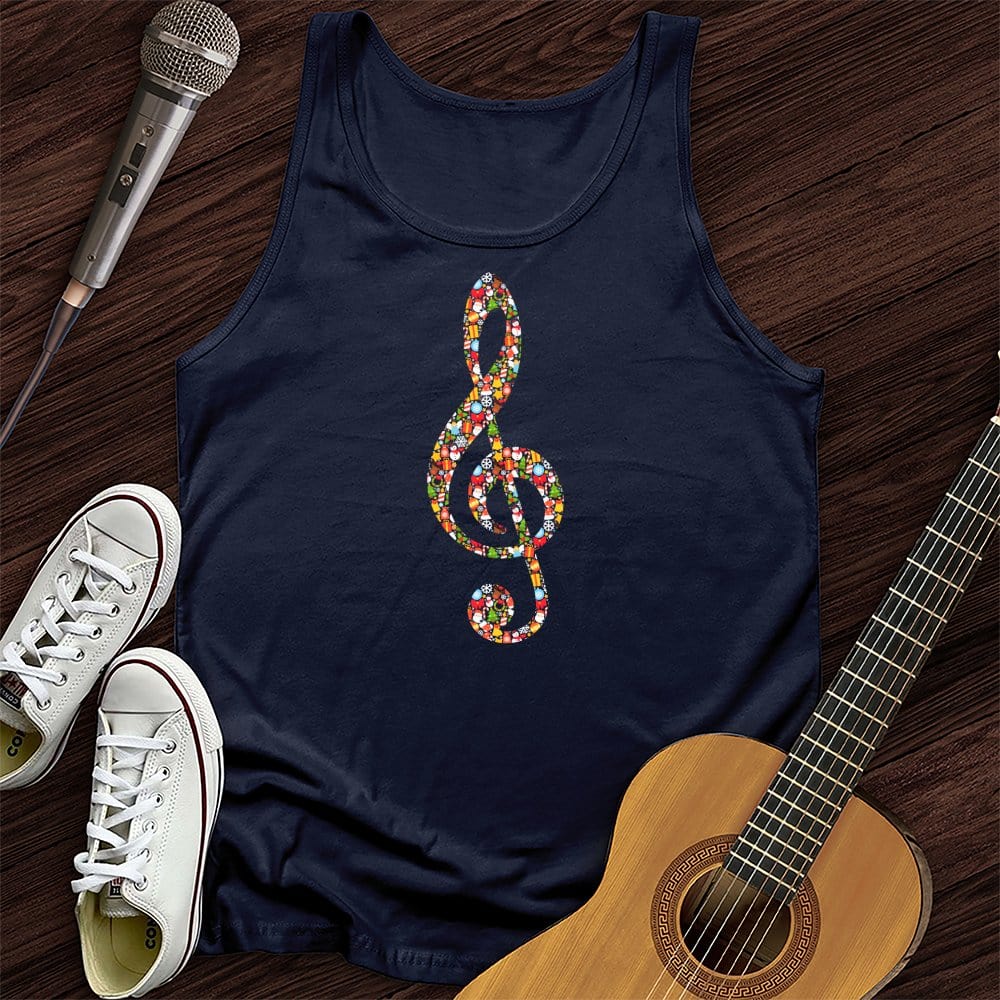 Christmas Treble Clef Tank Top