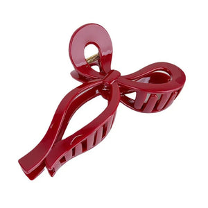 Red Lacquered Hair Claw Clips