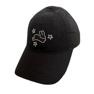 Rhinestone Bunny Y2K Cap