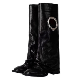Round Cutout High Shaft Boots