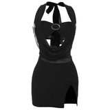 Midnight Backless Mini Dress