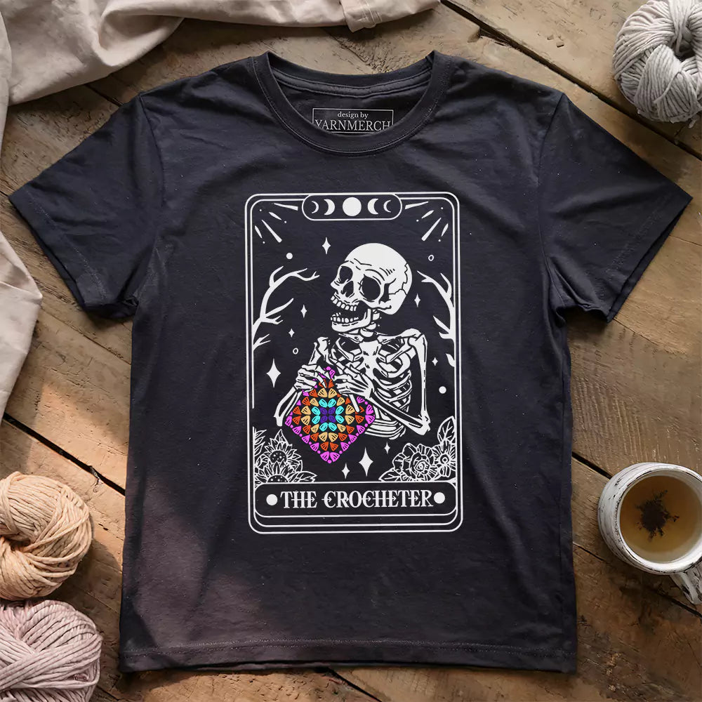 Skeleton Crocheter Tarot T-shirt
