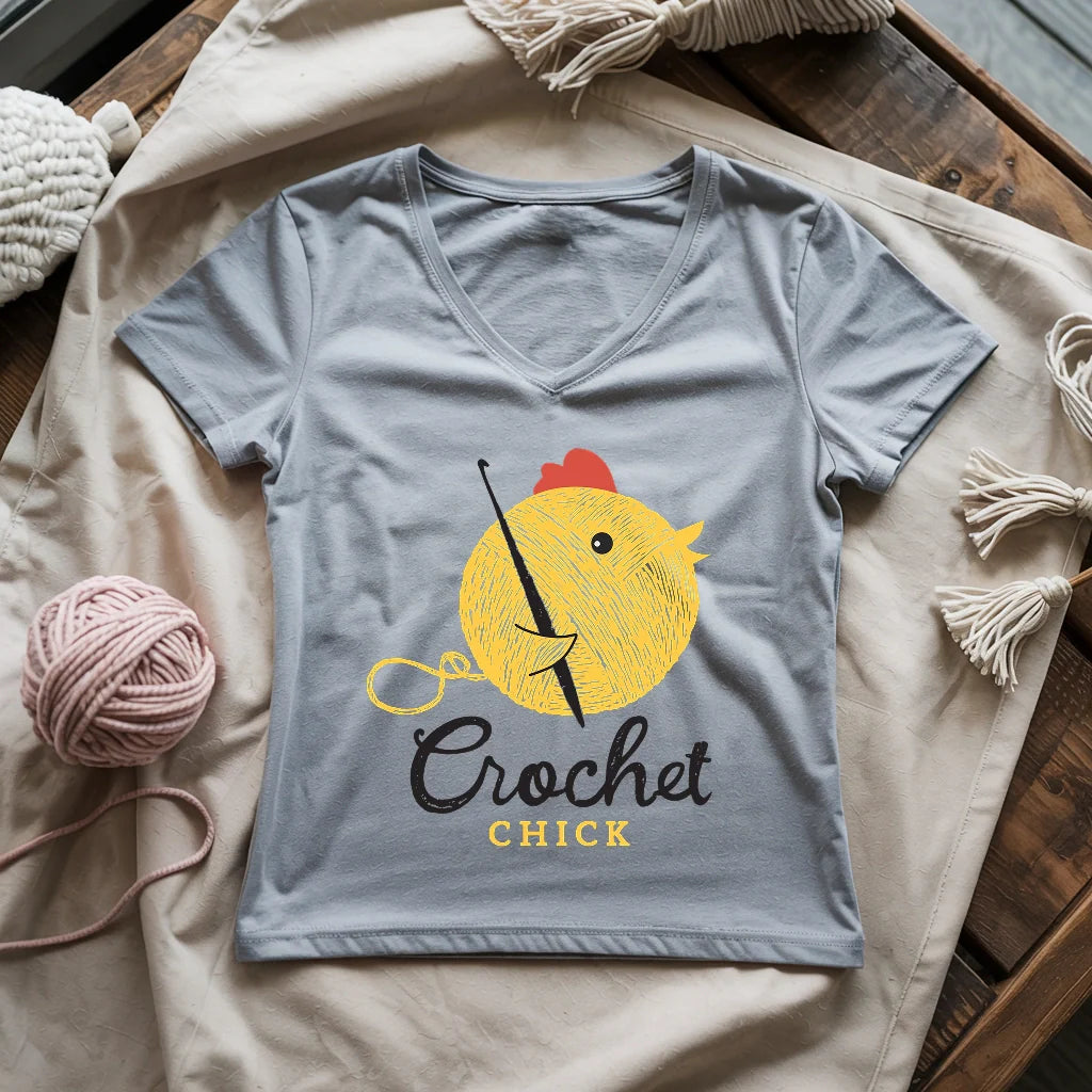 Crochet Chick Lady V-neck