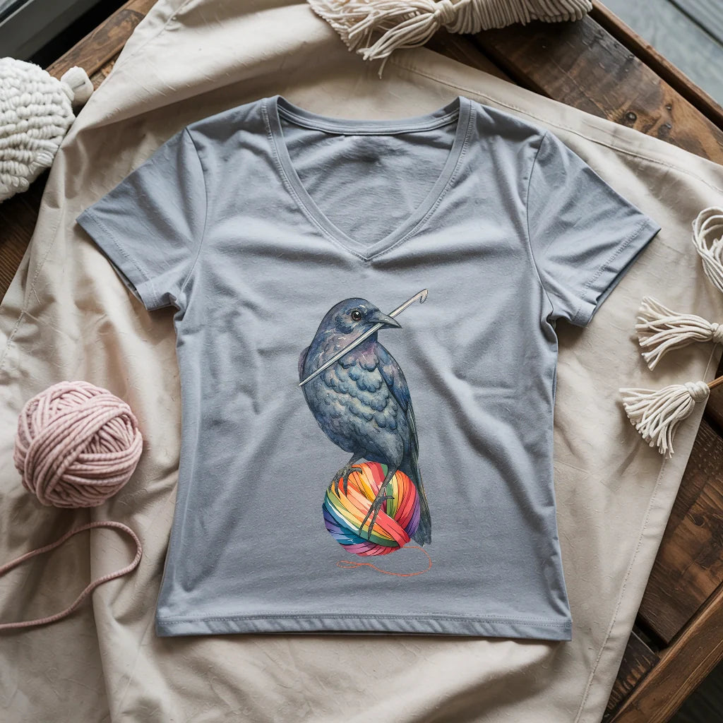 Crochet Crow Lady V-neck