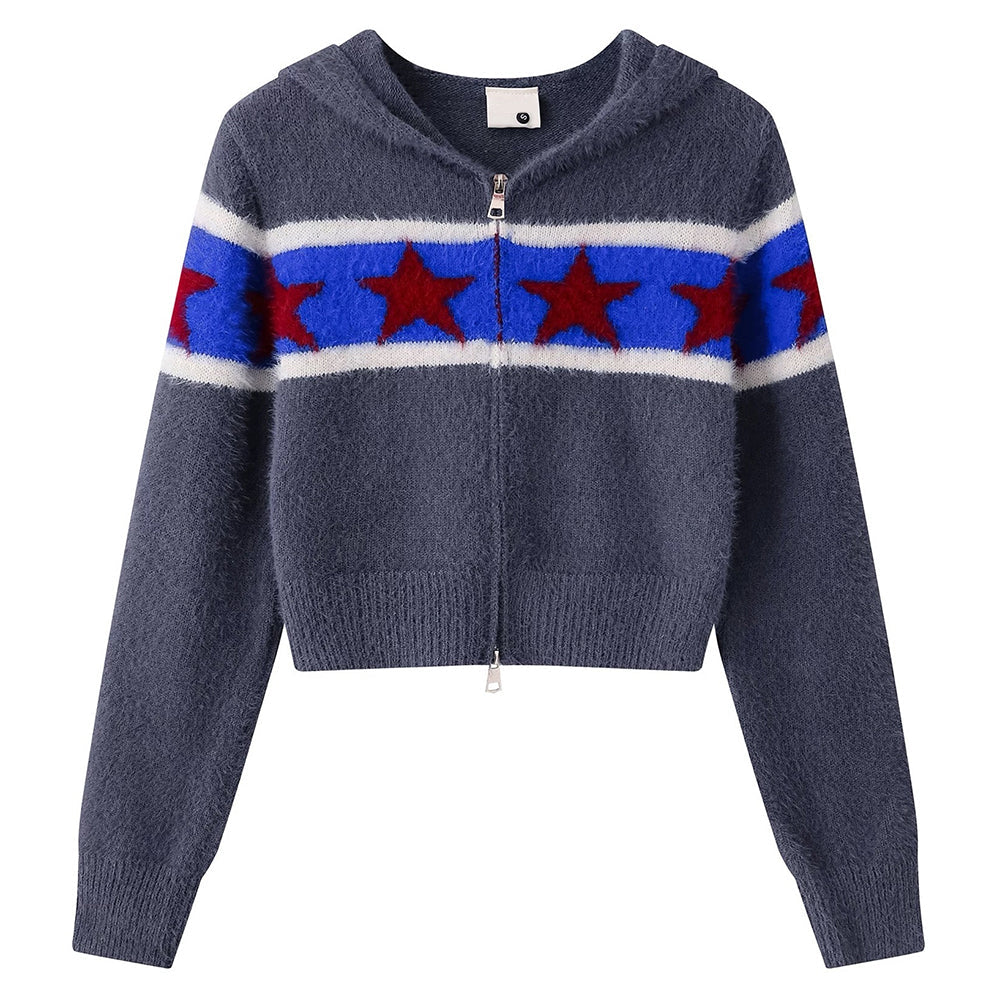 Retro American Knit Hoodie