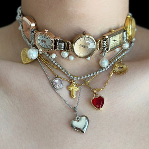 Vintage Layered Charm Necklace Set