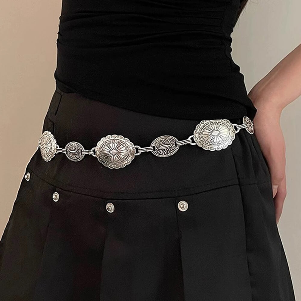 Vintage Style Medallion Chain Belt