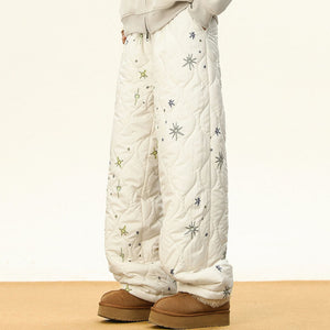 Warm Quilted Snowflake Pants