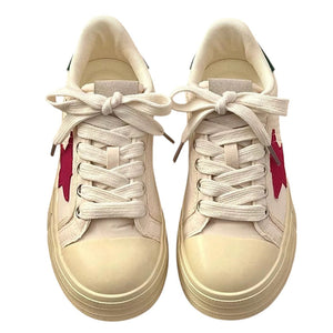 White & Red Star Sneakers