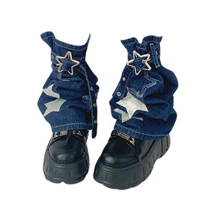 Y2K Star Denim Leg Warmers