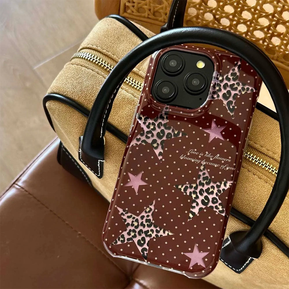 Y2K Star Leopard iPhone Case