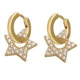 Y2K Star Drop Hoops Earrings