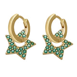 Y2K Star Drop Hoops Earrings